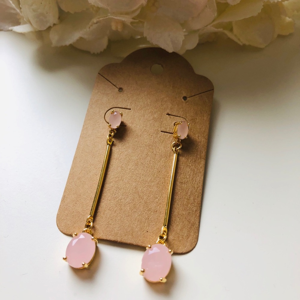 18K Gold Plated Baby Pink Earrings